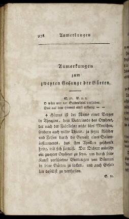 Anmerkungen zum zweyten Gesange der Gärten.
