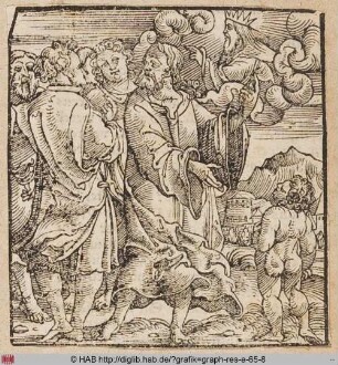 Christus spricht mit seinen Jüngern über die wahre Größe im Himmelreich.