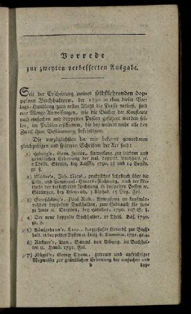Vorrede zur zweyten verbesserten Ausgabe.