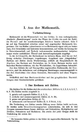 1. Das Rechnen mit Zahlen