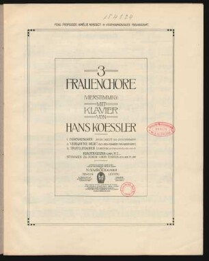 3 Frauenchöre (vierstimmig) mit Klavier