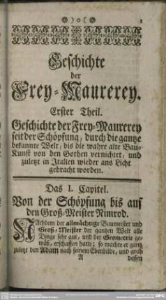 Geschichte der Frey-Maurerey