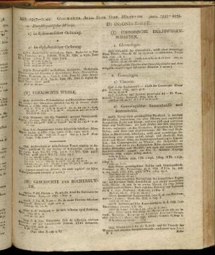 (I) Historische Hülfswissenschaften