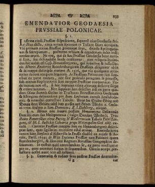 Emendatior Geodaesia Prussiae Polonicae.