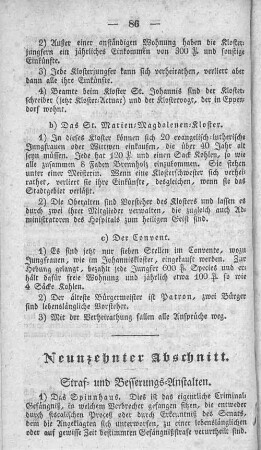 Neunzehnter Abschnitt. Straf- und Besserungs-Anstalten.