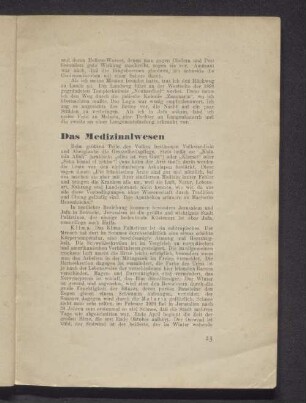 Das Medizinalwesen