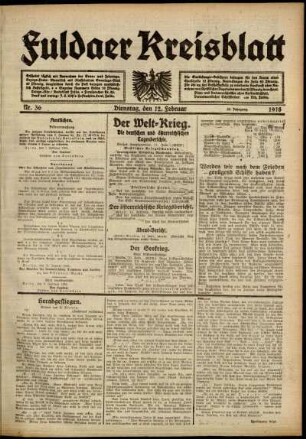 Ausgabe vom Dienstag, den 12. Februar 1918.