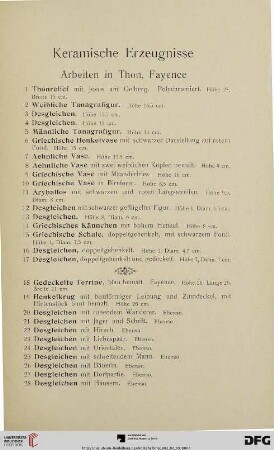 Keramische Erzeugnisse (Nr. 1-61)