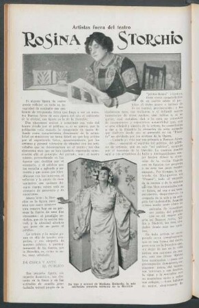 Rosina Storchio : Artistas fuera del teatro