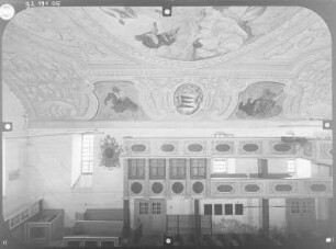 Gleina. Kirche (1696-1697). Decke und Empore