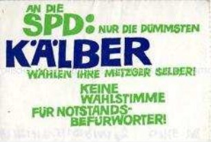 Aufkleber gegen die Notstandsgesetze