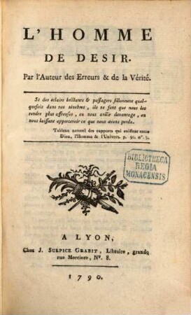 L' homme de desir