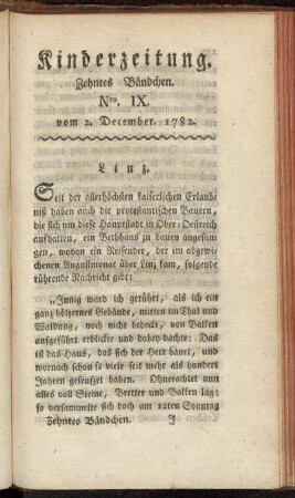 Nro. IX. vom 2. December 1782
