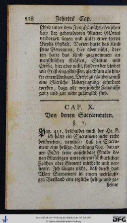 Cap. X. Von denen Sacramenten.