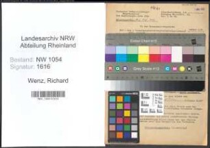 Entnazifizierung Richard Wenz , geb. 00.00.0000 (Rektor)