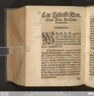 Ein Schrifft Doct. Mart. Luth. De Transsubstantiatione. Collation rede.