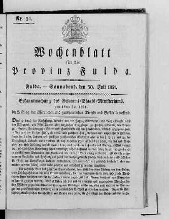 Nr. 31, Ausgabe vom 30. Juli 1831