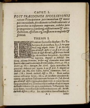 Caput I. Post Prӕcognita Successionis ratione Principatuum patrimonialium & minus patrimonialium [...]