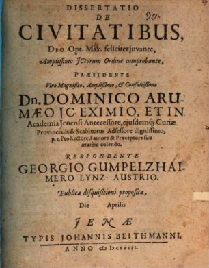 Diss. de civitatibus