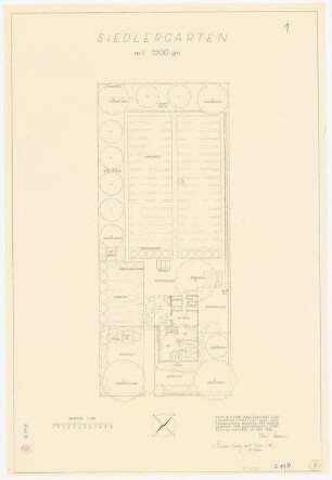 Siedlergarten 1500 qm: Grundriss 1:100