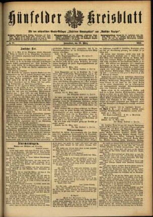 Ausgabe vom Samstag, den 23. März 1912.