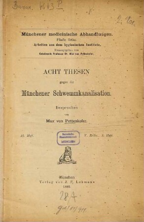 Acht Thesen gegen die Münchener Schwemmkanalisation