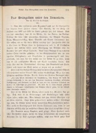 Das Evangelium unter den Armeniern