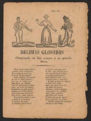 Decimas glosadas obsequiando un fino amante á su querida dama