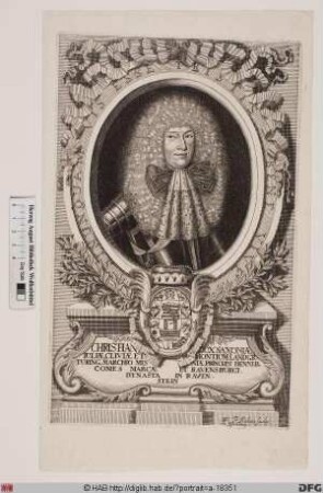 Bildnis Christian, (einziger) Herzog zu Sachsen-Eisenberg (reg. 1680-1707)