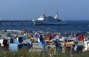 Usedom - Ahlbeck Strand : Strand bei Ahlbeck. Aufgenommen 2001