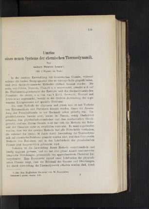 Umriss eines neuen Systems der chemischen Thermodynamik.