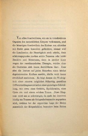 Zur Casuistik der Hodensarcome