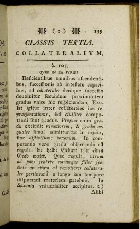 Classis Tertia. Collateralium.