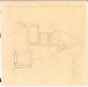 Antikenmuseum, Bagdad - Museum and Directorate General of Antiquities, Baghdad: Lageplan mit Grundriss des Erdgeschosses, 1:500