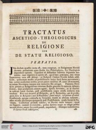 Tractatus ascetico-teologicus de religione seu de statu religioso