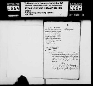 Gesuch des Handelsmannes Johann Maria Ciolina, geb. 1793 in Tocino (Italien), um Aufnahme in das württ. Staatsbürgerrecht zwecks bürgerlicher Niederlassung in Heilbronn