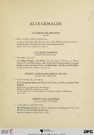 Alte Gemälde (Nr. 1-51)