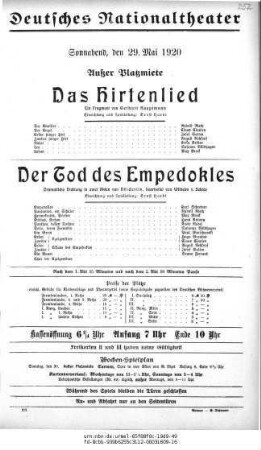 Der Tod des Empedokles