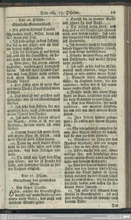 Der 17. Psalm. Stärckung der göttlichen Güte
