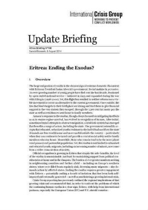 Eritrea : ending the exodus?