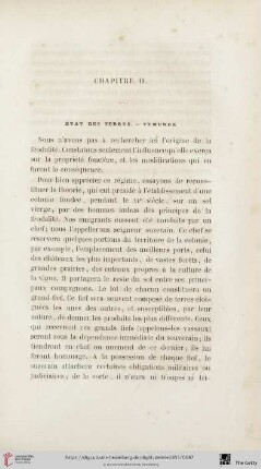 Chapitre II: État des terres. - Tenures