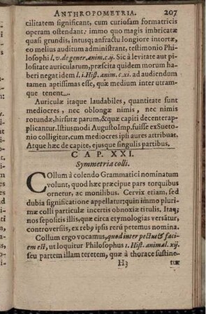Cap. XXI. Symmetria colli