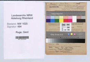 Entnazifizierung Gerd Ruge , geb. 17.08.1913 (Kaufmaennischer Angestellter)