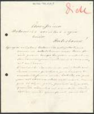 Brief von Ferdinand Adolf Dietl an Regensburgische Botanische Gesellschaft
