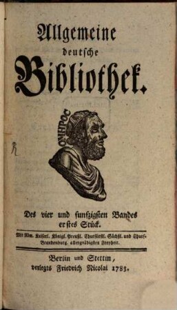 Allgemeine deutsche Bibliothek. 54, 54. 1783