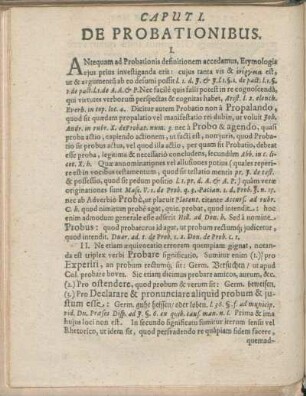 Caput I. De Probationibus.