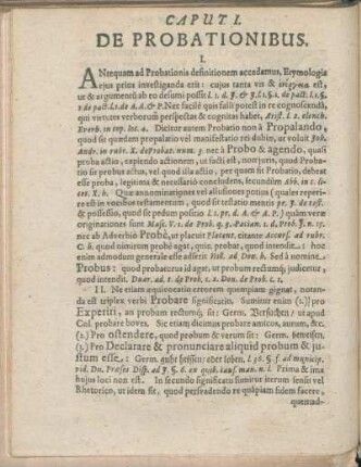 Caput I. De Probationibus.