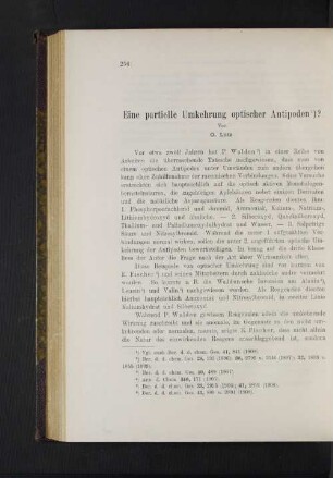 Eine partielle Umkehrung optischer Antipoden.