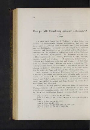 Eine partielle Umkehrung optischer Antipoden.