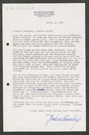 Brief an Roberto Gerhard : 08.03.1955